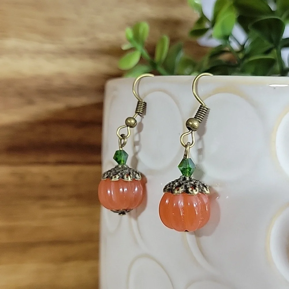 DAINTY PUMPKIN EARRINGS
